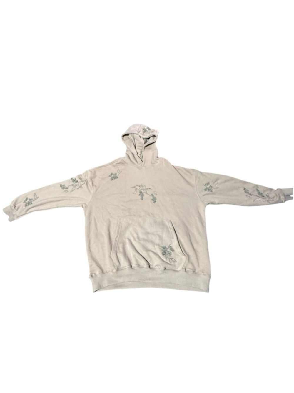 Men's Public Supply Hoodie XL Beige with Green Embroidery #910